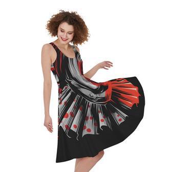 Evil Clown Print Sleeveless Knee Length Dress | Newhawaiianshirts