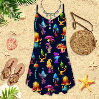 Fairy Fantasy Mushrooms Magic Colorful Spaghetti Strap Summer Dress | Newhawaiianshirts CA