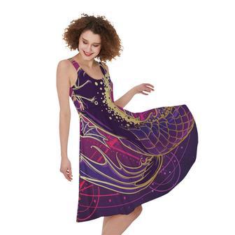 Fantastic Capricorn Sign Print Sleeveless Knee Length Dress | Newhawaiianshirts