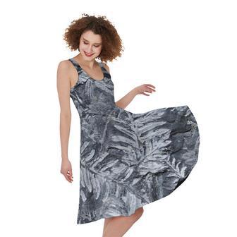 Fern Fossil Print Sleeveless Knee Length Dress | Newhawaiianshirts UK