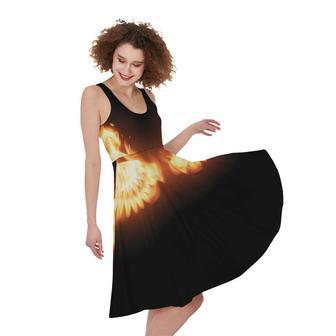 Flame Wings Print Sleeveless Knee Length Dress | Newhawaiianshirts CA