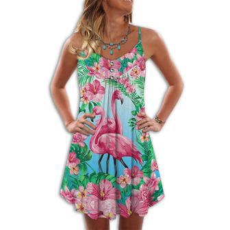 Flamingo Loves Summer Tropical Floral - Summer Dress | Newhawaiianshirts