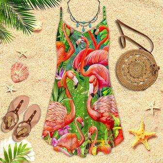 Flamingo Why Fit In When You Were Born To Stand Out Spaghetti Strap Summer Dress | Newhawaiianshirts DE