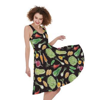 Fresh Vegetable Pattern Print Sleeveless Knee Length Dress | Newhawaiianshirts