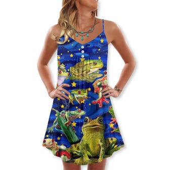 Frog Life Merry Christmas Snow - V-Neck Sleeveless Cami Dress | Newhawaiianshirts DE