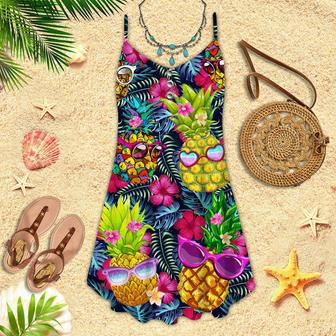 Fruit Pineapple Love Summer Spaghetti Strap Summer Dress | Newhawaiianshirts DE