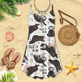 Funny Sloths Sleep More Spaghetti Strap Summer Dress | Newhawaiianshirts