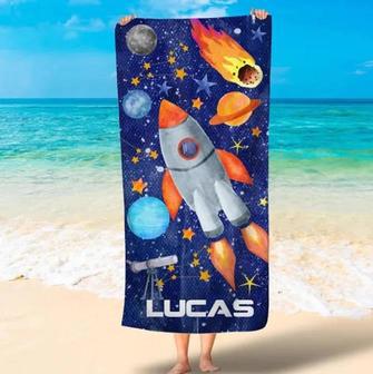 Galaxy Design Personalized Beach Towels Kids Boys Girls Space Lovers | Newhawaiianshirts AU