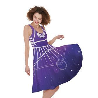 Galaxy Eye of Providence Print Sleeveless Knee Length Dress | Newhawaiianshirts AU