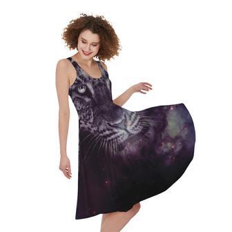 Galaxy Jaguar Print Sleeveless Knee Length Dress | Newhawaiianshirts UK