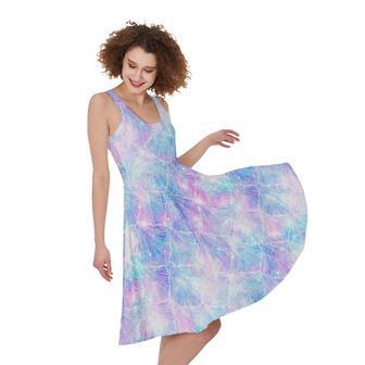 Galaxy Mermaid Scales Pattern Print Sleeveless Knee Length Dress | Newhawaiianshirts