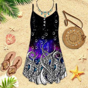 Galaxy Octopus Spaghetti Strap Summer Dress | Newhawaiianshirts