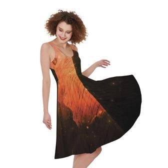 Galaxy Pyramid Print Sleeveless Knee Length Dress | Newhawaiianshirts CA