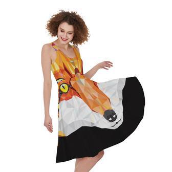 Geometric Fox Print Sleeveless Knee Length Dress | Newhawaiianshirts AU