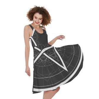 Geometric Inverted Pentagram Print Sleeveless Knee Length Dress | Newhawaiianshirts AU