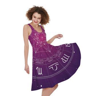 Geometric Zodiac Calendar Print Sleeveless Knee Length Dress | Newhawaiianshirts DE