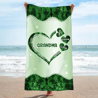 Grandma Nana Mimi Colorful Personalized Beach Towels Summer Gift | Newhawaiianshirts AU