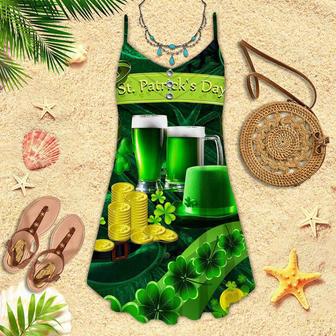 Green Beer St. Patrick's Day Spaghetti Strap Summer Dress | Newhawaiianshirts CA