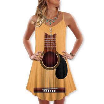 Guitar Amazing Music Basic Yellow Guitar - V-Neck Sleeveless Cami Dress | Newhawaiianshirts AU