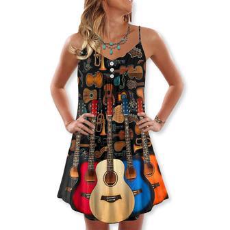 Guitar Lover Happy Life With Music - V-Neck Sleeveless Cami Dress | Newhawaiianshirts AU