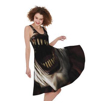 Halloween Clown Print Sleeveless Knee Length Dress | Newhawaiianshirts DE