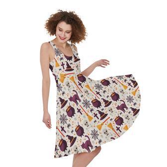 Halloween Festival Pattern Print Sleeveless Knee Length Dress | Newhawaiianshirts CA