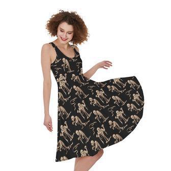 Halloween Mummy Pattern Print Sleeveless Knee Length Dress | Newhawaiianshirts UK