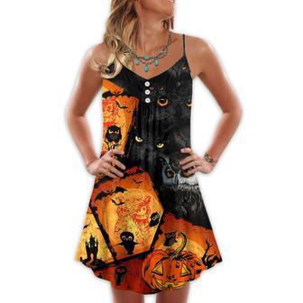 Halloween Owl Pumpkin Scary - V-Neck Sleeveless Cami Dress | Newhawaiianshirts DE