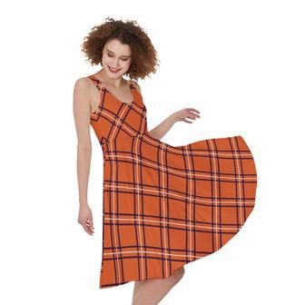 Halloween Plaid Pattern Print Sleeveless Knee Length Dress | Newhawaiianshirts AU