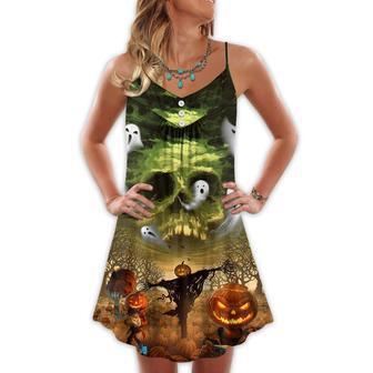 Halloween Pumpkin Crazy Ghost Style - V-Neck Sleeveless Cami Dress | Newhawaiianshirts AU