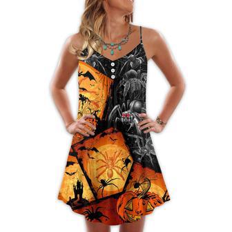 Halloween Spider Pumpkin Scary - V-Neck Sleeveless Cami Dress | Newhawaiianshirts