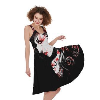 Halloween Vampire Girl Print Sleeveless Knee Length Dress | Newhawaiianshirts DE