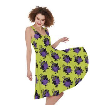 Halloween Witch Cauldron Pattern Print Sleeveless Knee Length Dress | Newhawaiianshirts CA