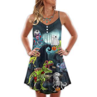 Halloween Zombie Saurus Scary - V-Neck Sleeveless Cami Dress | Newhawaiianshirts UK