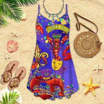 Happy Mardi Gras Shrimps Spaghetti Strap Summer Dress | Newhawaiianshirts CA