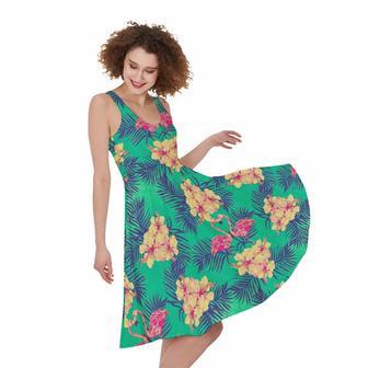 Hawaii Tropical Paradise Pattern Print Sleeveless Knee Length Dress | Newhawaiianshirts