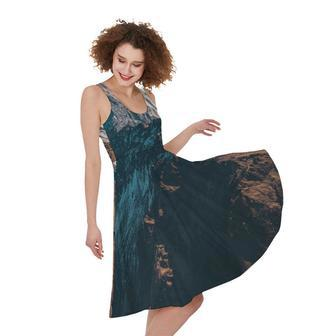 Himalaya Mountain Print Sleeveless Knee Length Dress | Newhawaiianshirts UK