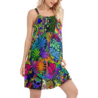 Hippie Alien Frogs Tie Dye - Women's Sleeveless Cami Dress | Newhawaiianshirts CA