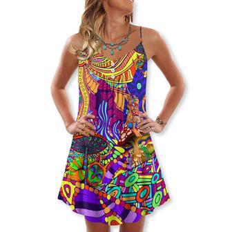 Hippie Colorful Love Life - V-Neck Sleeveless Cami Dress | Newhawaiianshirts