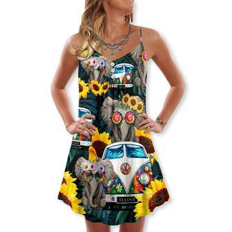 Hippie Elephant Wonderful Camping - V-Neck Sleeveless Cami Dress | Newhawaiianshirts UK