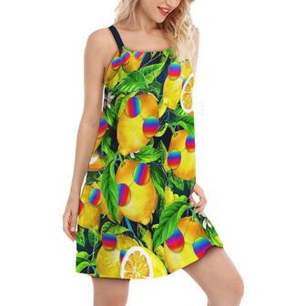 Hippie Funny Lemon Peace - Women's Sleeveless Cami Dress | Newhawaiianshirts DE