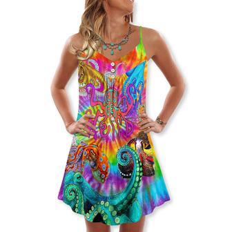 Hippie Let's Get Octopus - V-Neck Sleeveless Cami Dress | Newhawaiianshirts