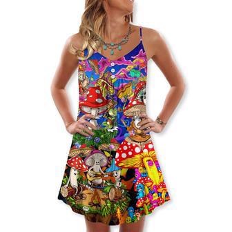 Hippie Mushroom Happy Together - V-Neck Sleeveless Cami Dress | Newhawaiianshirts AU