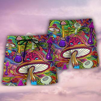 Hippie Mushroom Hypnotizing Beach Short | Newhawaiianshirts