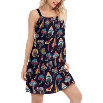 Hippie Mushroom Peace Life Style - Women's Sleeveless Cami Dress | Newhawaiianshirts DE