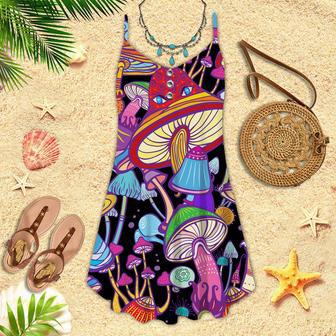 Hippie Mushroom Spaghetti Strap Summer Dress | Newhawaiianshirts UK