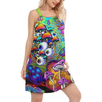 Hippie Mushroom Stay Trippy Little Hippie - Women's Sleeveless Cami Dress | Newhawaiianshirts UK