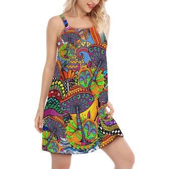 Hippie Peace Life Color Floral - Women's Sleeveless Cami Dress | Newhawaiianshirts DE