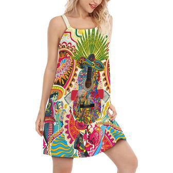 Hippie Peace Life Love Guitar - Women's Sleeveless Cami Dress | Newhawaiianshirts DE