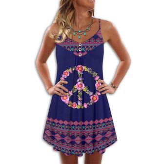 Hippie Peaceful Summer Vibes Purple - Summer Dress | Newhawaiianshirts UK